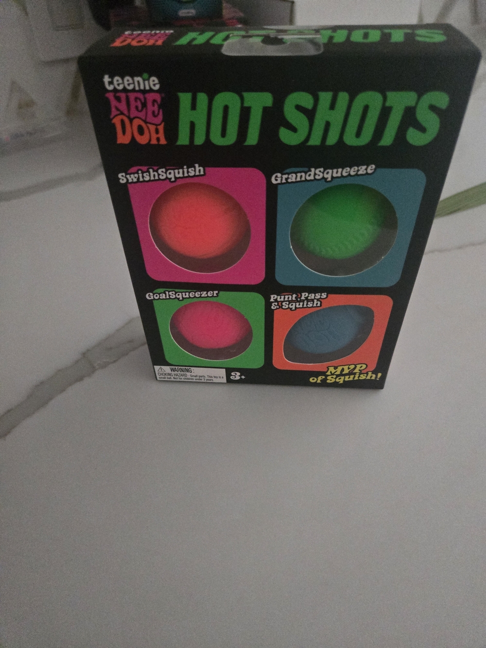 Teenie Nee Doh Hot Shots Squishy Ball Set - Pink, Green, Blue Orange